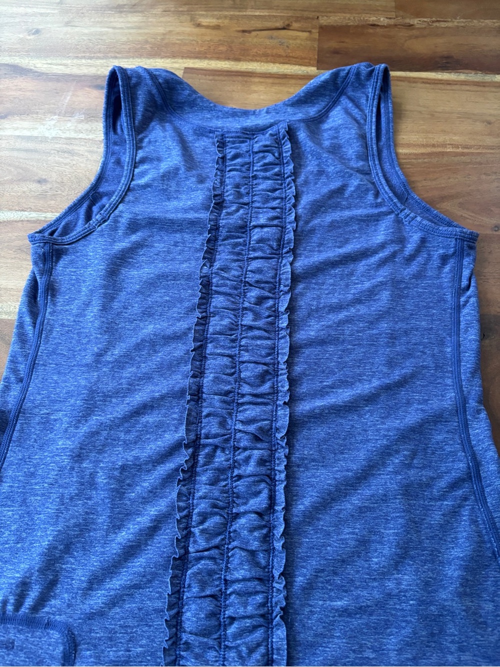 Lululemon Ruffle Back Racerback Tank Blue - Size 6 - Picture 2 of 5